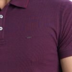 Maroon Cotton Short Sleeve Polo Shirt