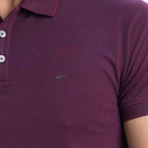 Maroon Cotton Short Sleeve Polo Shirt