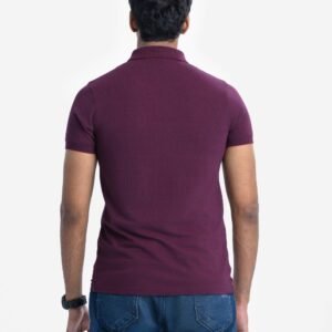 Maroon Cotton Short Sleeve Polo Shirt