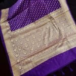 Purple Color Banarasi Semi Georgette Silk Saree | Banarasi Saree | Georgette Sarees | Semi Georgette Sarees Muted Gold Zari Weave