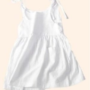 Fashion Girls Summer Solid Color Cotton Linen Side Pocket Halter Dress