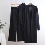 Fashion Women’s Winter Sweater Set Ladies Knitted Vest Cardigan Tracksuits Long Pant Three Piece Set Online Wholesale Supplier